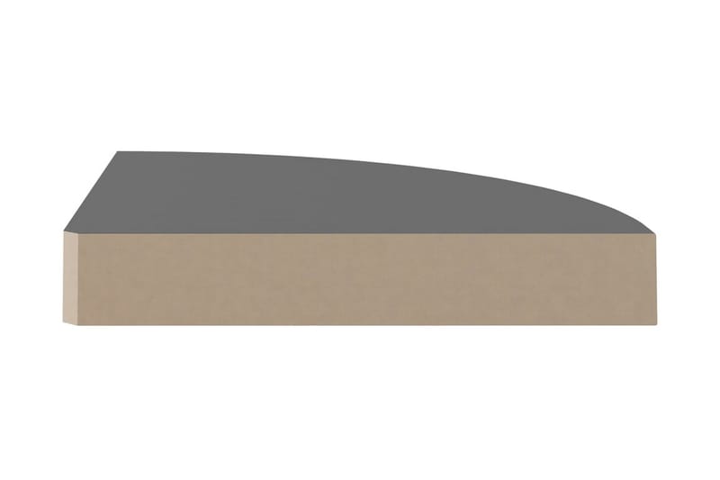 svævehylde til hjørne 25x25x3,8 cm MDF grå højglans - Grå - Opbevaring - Hylder & Reoler - Hjørnehylde og hjørnereol