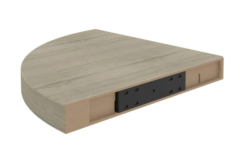 svævehylde til hjørne 35x35x3,8 cm MDF egetræsfarvet - Brun - Opbevaring - Hylder & Reoler - Hjørnehylde og hjørnereol
