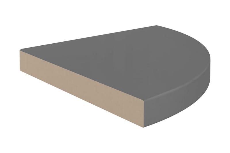 svævehylde til hjørne 35x35x3,8 cm MDF grå højglans - Grå - Opbevaring - Hylder & Reoler - Hjørnehylde og hjørnereol