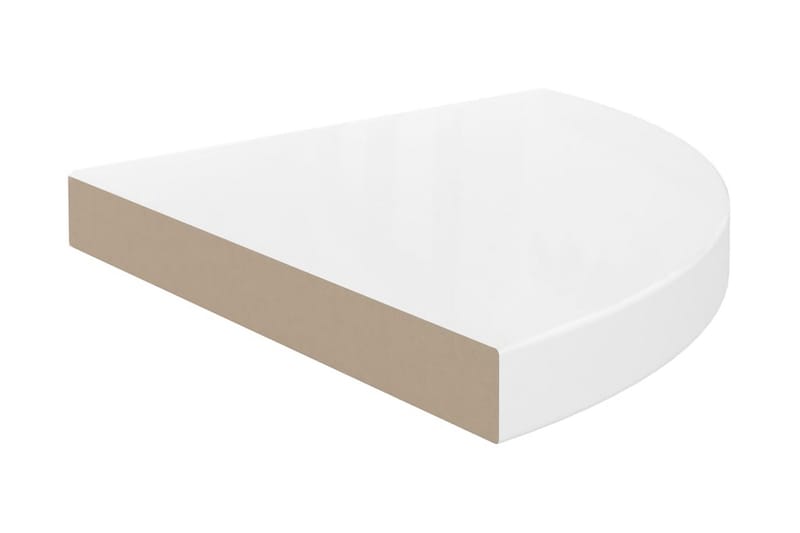 svævehylde til hjørne 35x35x3,8 cm MDF hvid højglans - Hvid - Opbevaring - Hylder & Reoler - Hjørnehylde og hjørnereol