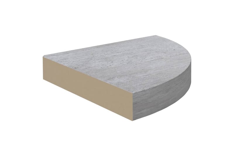væghængt hjørnehylde 25x25x3,8 cm MDF betongrå - Grå - Opbevaring - Hylder & Reoler - Hjørnehylde og hjørnereol