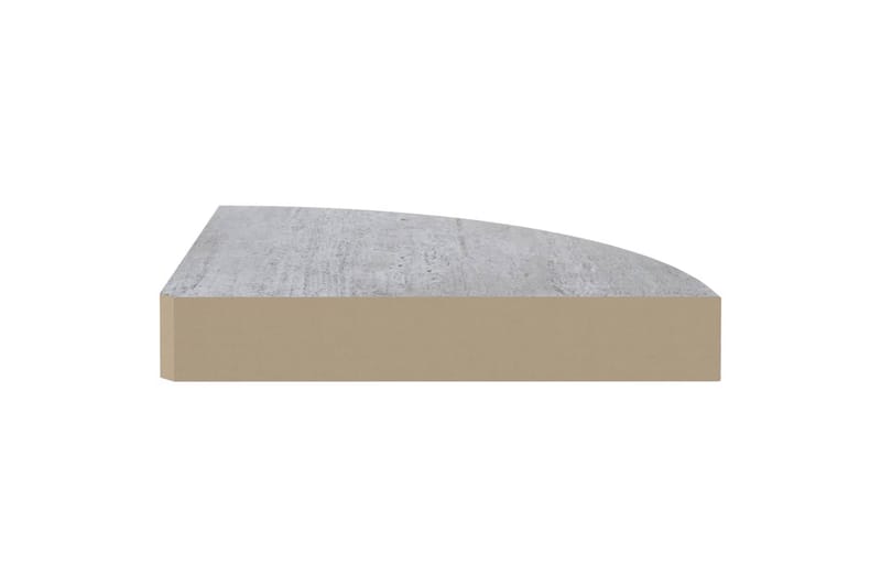 væghængt hjørnehylde 25x25x3,8 cm MDF betongrå - Grå - Køkkenhylde - Hjørnehylde og hjørnereol