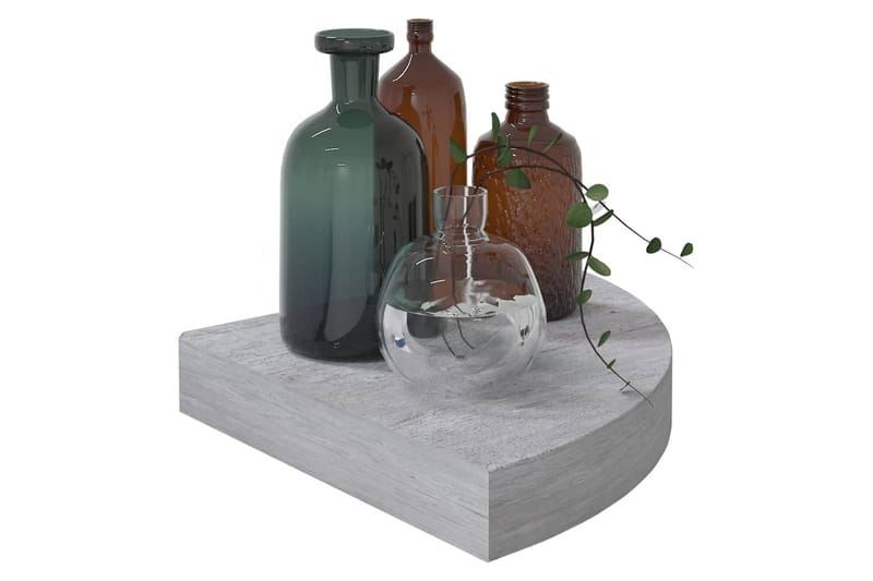 væghængt hjørnehylde 25x25x3,8 cm MDF betongrå - Grå - Opbevaring - Hylder & Reoler - Hjørnehylde og hjørnereol