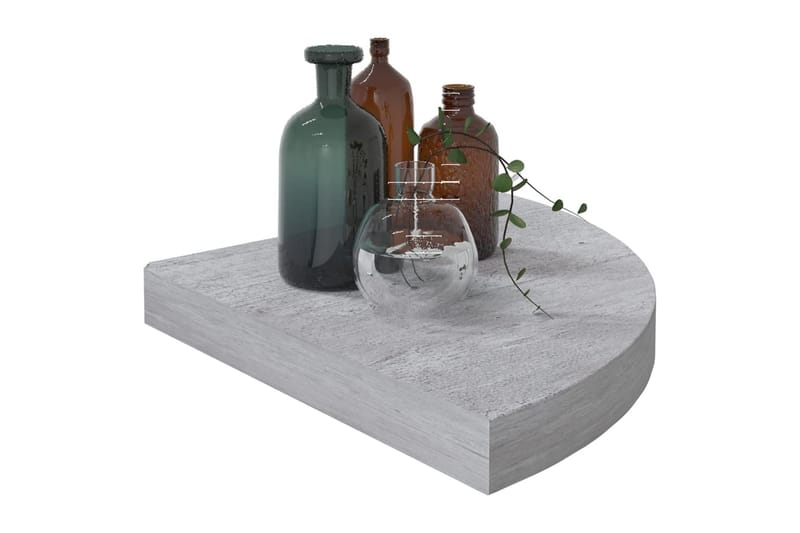 væghængt hjørnehylde 35x35x3,8 cm MDF betongrå - Grå - Opbevaring - Hylder & Reoler - Hjørnehylde og hjørnereol