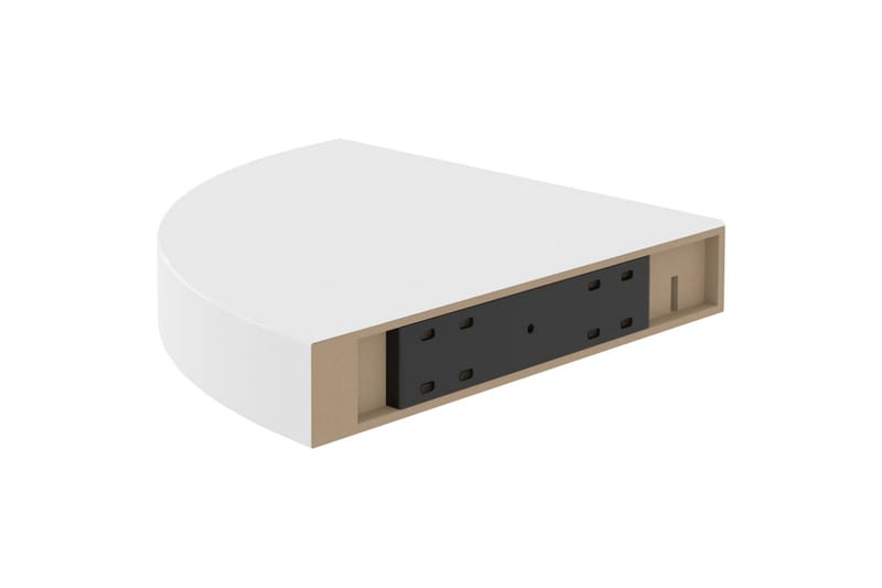væghængt hjørnehylde 35x35x3,8 cm MDF egetræsfarvet og hvid - Hvid - Opbevaring - Hylder & Reoler - Hjørnehylde og hjørnereol