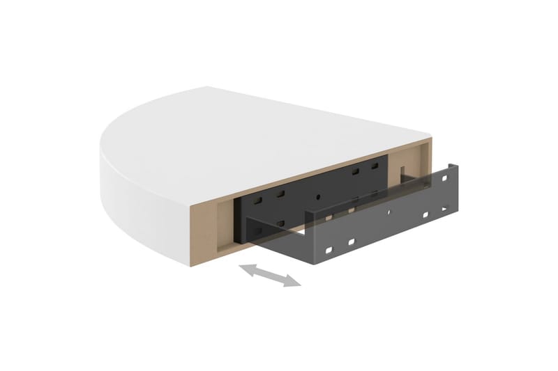 væghængt hjørnehylde 35x35x3,8 cm MDF egetræsfarvet og hvid - Hvid - Opbevaring - Hylder & Reoler - Hjørnehylde og hjørnereol