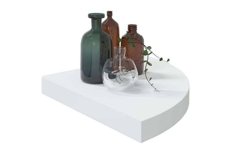 væghængt hjørnehylde 35x35x3,8 cm MDF egetræsfarvet og hvid - Hvid - Opbevaring - Hylder & Reoler - Hjørnehylde og hjørnereol