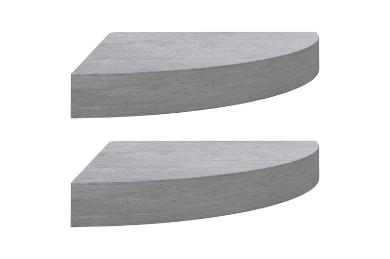 væghængte hjørnehylder 2 stk. 25x25x3,8 cm MDF betongrå - Grå - Opbevaring - Hylder & Reoler - Hjørnehylde og hjørnereol