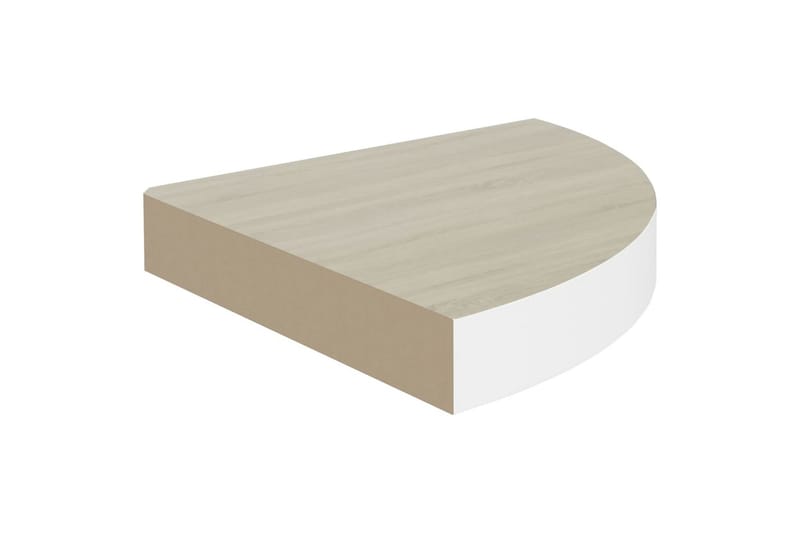 væghængte hjørnehylder 2 stk. 25x25x3,8 cm MDF egetræ & hvid - Hvid - Opbevaring - Hylder & Reoler - Hjørnehylde og hjørnereol