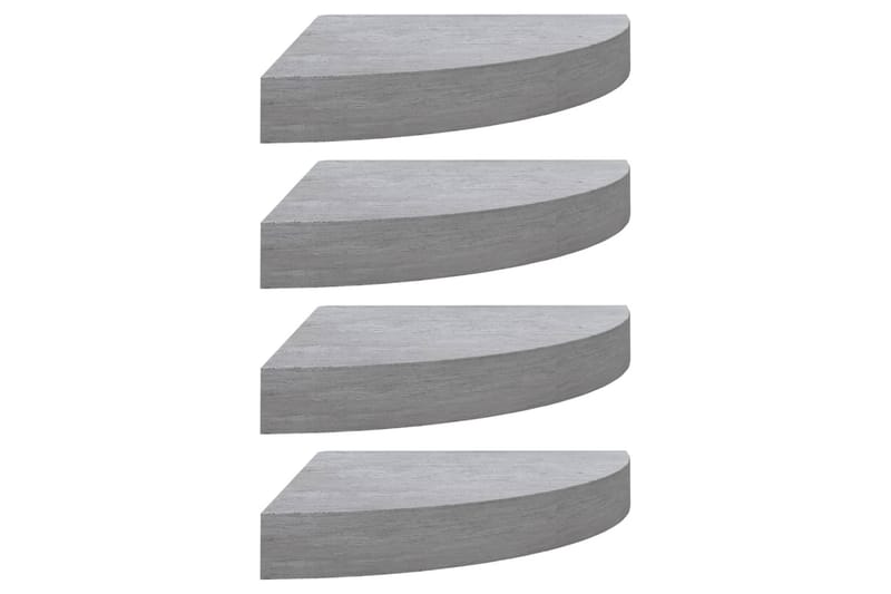 væghængte hjørnehylder 4 stk. 35x35x3,8 cm MDF betongrå - Grå - Opbevaring - Hylder & Reoler - Hjørnehylde og hjørnereol