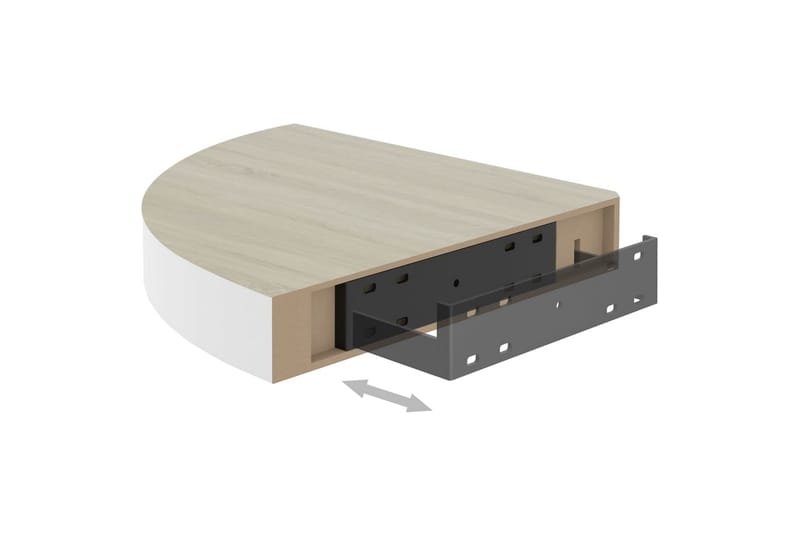 væghylde til hjørne 4 stk. 25x25x3,8 cm MDF - Hvid - Opbevaring - Hylder & Reoler - Hjørnehylde og hjørnereol