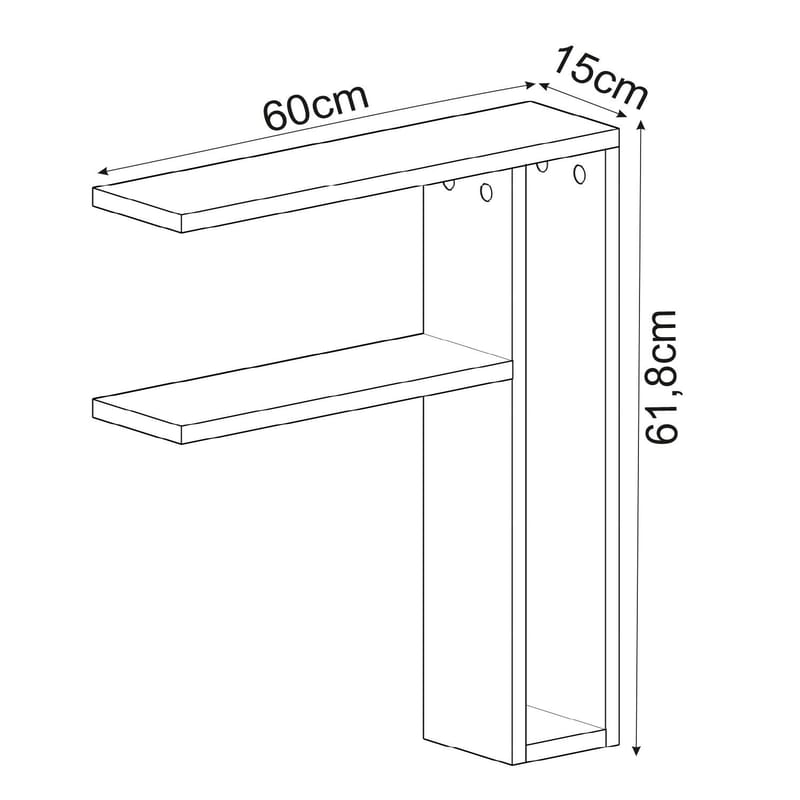 Hollowmere Væghylde 60x61,8x15 cm - Antracit - Opbevaring - Hylder & Reoler - Væghylde & vægreol