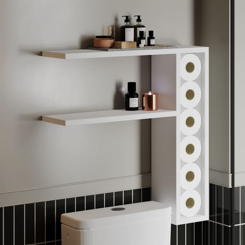 Hollowmere Væghylde 60x61,8x15 cm - Hvid - Opbevaring - Hylder & Reoler - Væghylde & vægreol