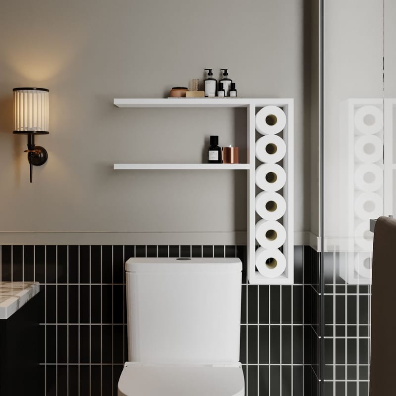 Hollowmere Væghylde 60x61,8x15 cm - Hvid - Opbevaring - Hylder & Reoler - Væghylde & vægreol