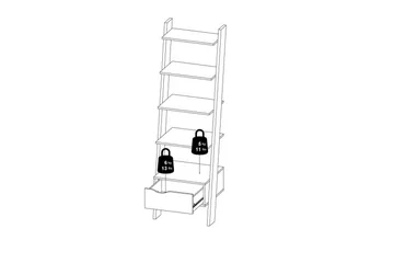 Hostafranc Bogreol 55,1 cm i Eg - Hvid - Opbevaring - Hylder & Reoler - Bogreol