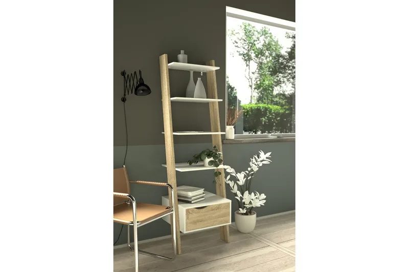 Hostafranc Reol 180 cm - Natur - Opbevaring - Hylder & Reoler - Bogreol