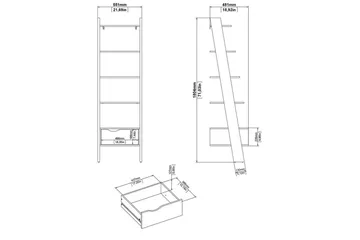Hostafranc Reol 180 cm - Natur - Opbevaring - Hylder & Reoler - Bogreol