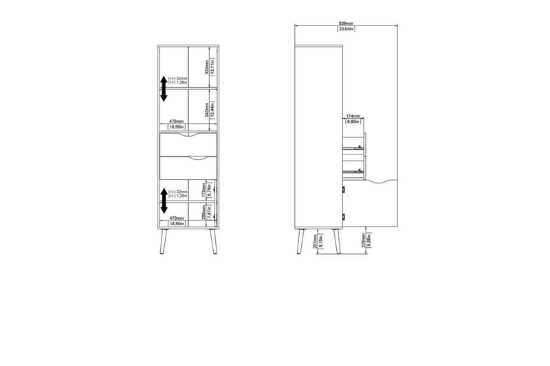 Hostafranc Reol 50,2 cm - Hvid - Opbevaring - Hylder & Reoler - Bogreol