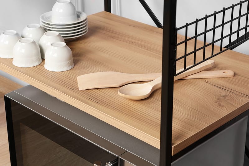 Fritstående hyldeplan Cartin Køkkenhylde 45x60 cm Natur, Sort - Opbevaring - Hylder & Reoler - Hylder & hyldeknægte