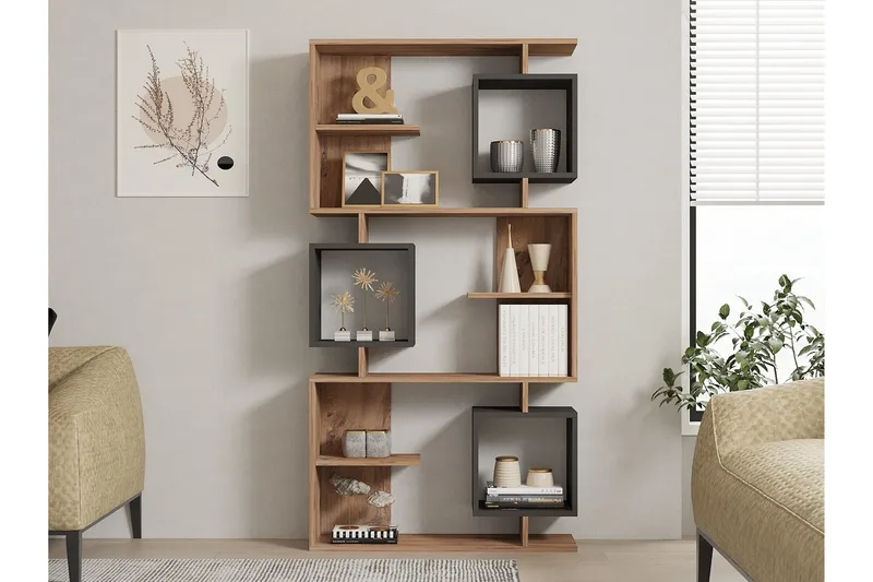 Icardi Bokhylla 90 cm - Brun/Antracit - Opbevaring - Hylder & Reoler - Bogreol