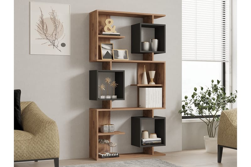 Icardi Bokhylla 90 cm - Brun/Antracit - Opbevaring - Hylder & Reoler - Bogreol