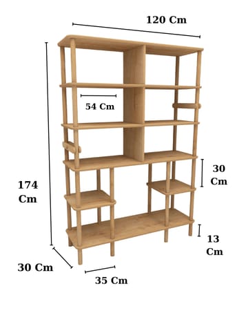 Icterina Bogreol 120 cm i Eg - Brun - Opbevaring - Hylder & Reoler - Bogreol