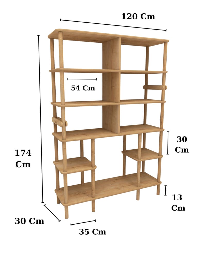 Icterina Bogreol 120 cm i Eg - Brun - Opbevaring - Hylder & Reoler - Bogreol