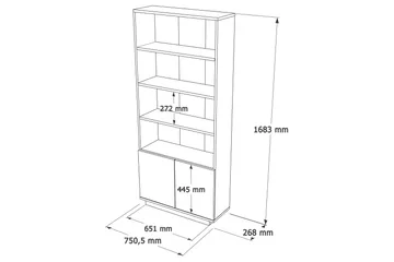 Jaivind Reol 75 cm - Brun/Antracit - Opbevaring - Hylder & Reoler - Bogreol