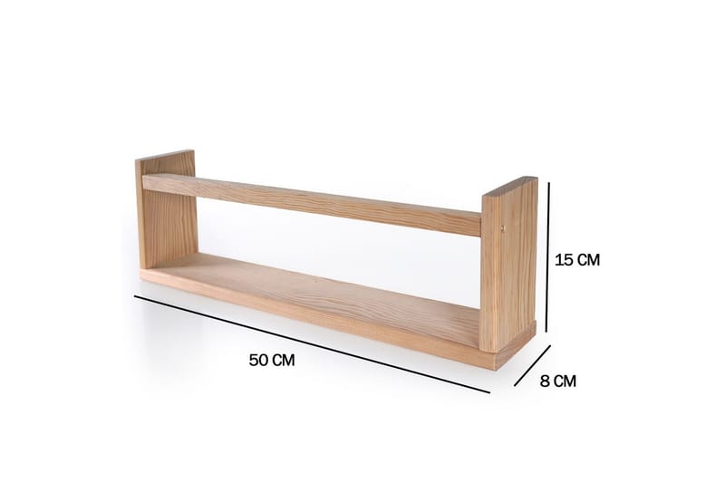 Jorik Vægmonteret Hylde 50 cm - Mellemfarvet træ - Opbevaring - Hylder & Reoler - Væghylde & vægreol
