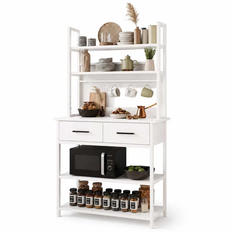 Køkkenhylde Hanah Home Frame (82 x 169 x 39 cm) Hvid, Hvid
