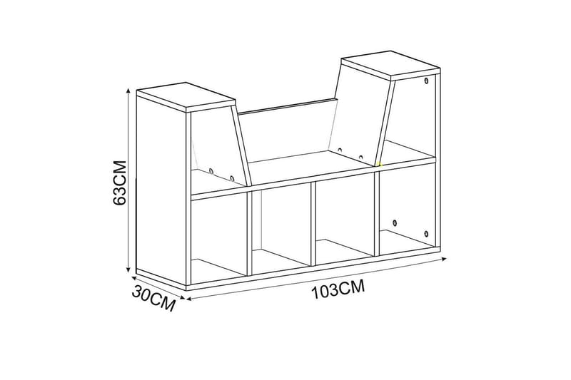 Kylen Bogreol 103 cm - Antracit - Opbevaring - Hylder & Reoler - Bogreol