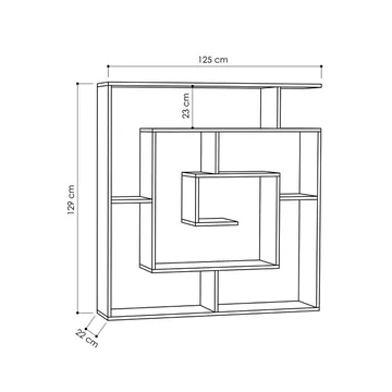 Labirent Bogreol 125 cm - Antracit - Opbevaring - Hylder & Reoler - Bogreol