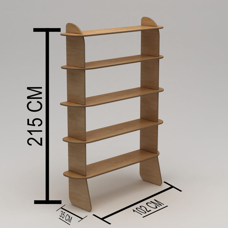 Ledina Bogreol 150x160 cm - Naturtræ - Opbevaring - Hylder & Reoler - Bogreol