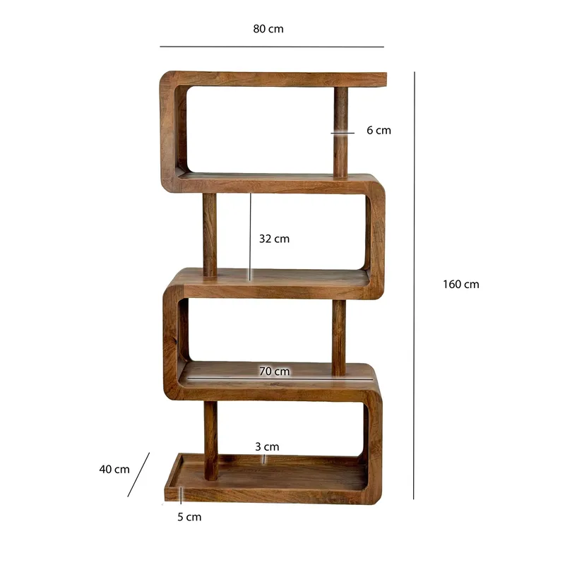 Livova fritstående hylde 80 cm - naturbrun - Opbevaring - Hylder & Reoler - Hylder & hyldeknægte