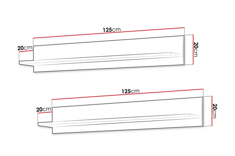 Lyrosen Vägghylla 125 cm - Beige - Opbevaring - Hylder & Reoler - Væghylde & vægreol