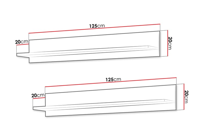 Lyrosen Vägghylla 125 cm - Beige - Opbevaring - Hylder & Reoler - Væghylde & vægreol