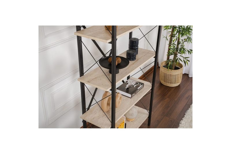 Møbler Nordure Bogreol Haruka Taupe,Sort - Opbevaring - Hylder & Reoler - Bogreol