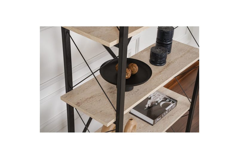 Møbler Nordure Bogreol Haruka Taupe,Sort - Opbevaring - Hylder & Reoler - Bogreol