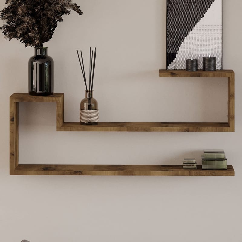 Melto Væghylde 90x41,2x17 cm - Antik valnød - Opbevaring - Hylder & Reoler - Væghylde & vægreol
