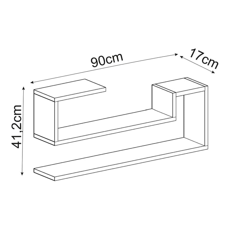Melto Væghylde 90x41,2x17 cm - Hvid - Opbevaring - Hylder & Reoler - Væghylde & vægreol