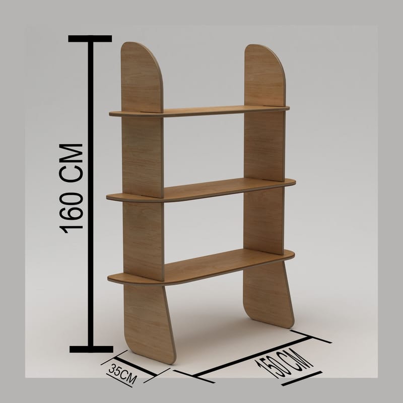 Molira Bogreol 102x215 cm - Naturtræ - Opbevaring - Hylder & Reoler - Bogreol