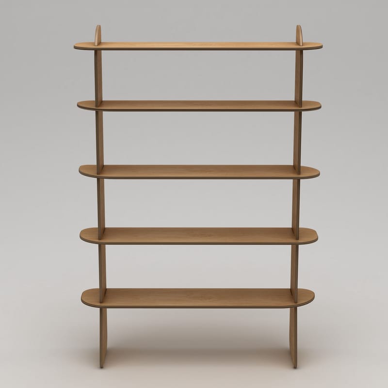 Molira Bogreol 102x215 cm - Naturtræ - Opbevaring - Hylder & Reoler - Bogreol