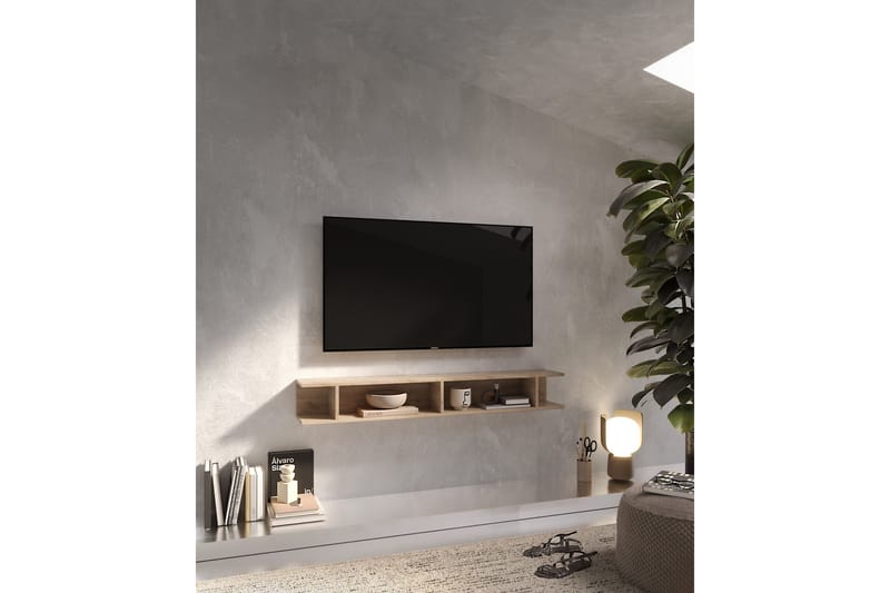 Monaco Vægskab 138x21 cm - Beige - Opbevaring - Hylder & Reoler - Væghylde & vægreol