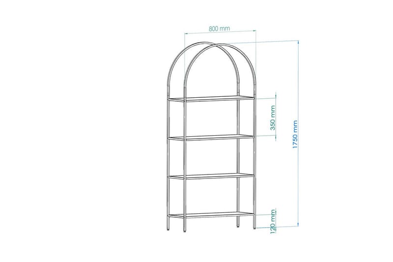 Monaia Bogreol 80 cm - Sort - Opbevaring - Hylder & Reoler - Bogreol