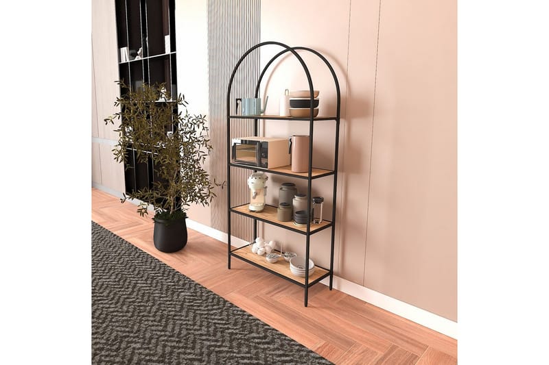 Monaia Bogreol 80 cm - Sort/Natur - Opbevaring - Hylder & Reoler - Bogreol