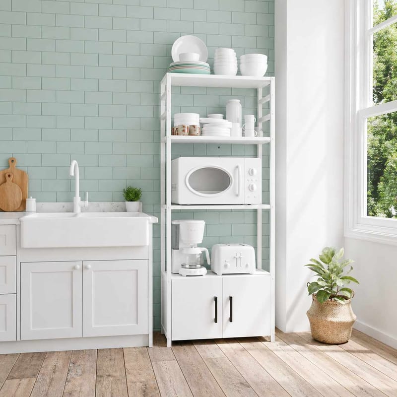 Multifunktionshylde Hanah Home Modu (56 x 138 x 30 cm) Hvid - Hvid - Opbevaring - Hylder & Reoler - Hylder & hyldeknægte