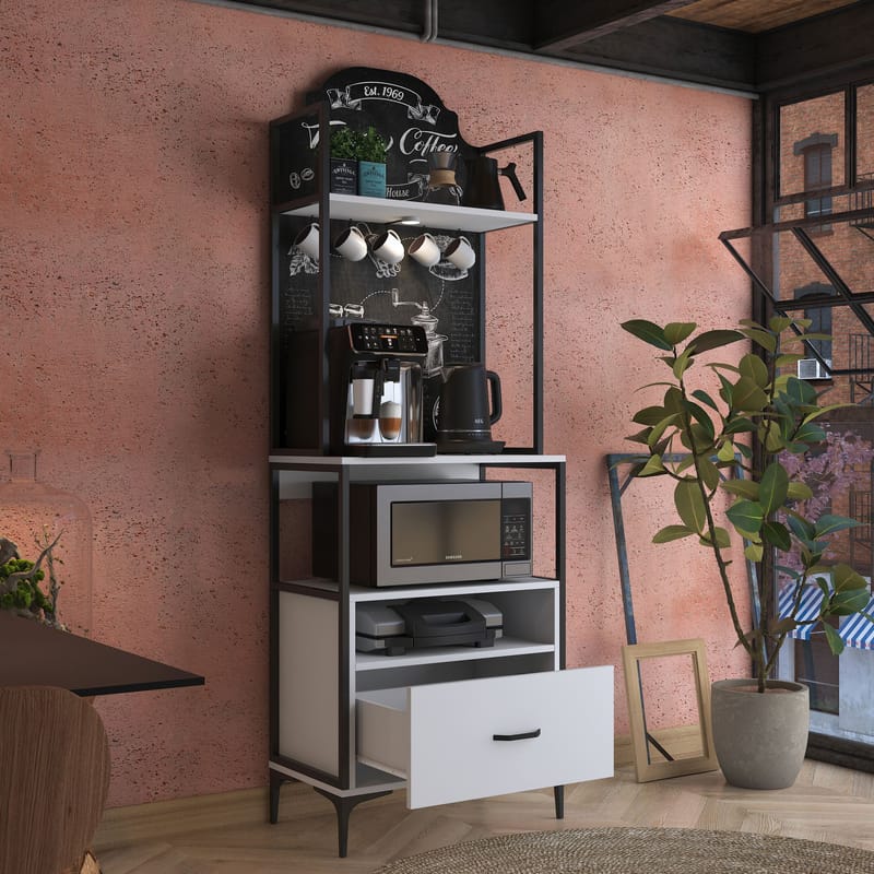 Multifunktionsskab Wallxpert Gala Hylde (70 x 205 x 40 cm) Hvid - Hvid - Opbevaring - Hylder & Reoler - Reolsystem