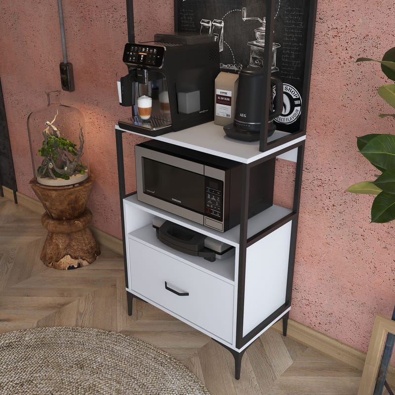 Multifunktionsskab Wallxpert Gala Hylde (70 x 205 x 40 cm) Hvid - Hvid - Opbevaring - Hylder & Reoler - Reolsystem