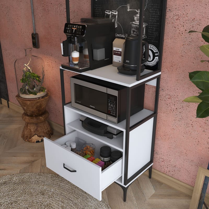Multifunktionsskab Wallxpert Gala Hylde (70 x 205 x 40 cm) Hvid - Hvid - Opbevaring - Hylder & Reoler - Reolsystem