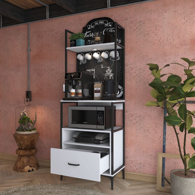 Multifunktionsskab Wallxpert Gala Hylde (70 x 205 x 40 cm) Hvid - Hvid - Opbevaring - Hylder & Reoler - Reolsystem